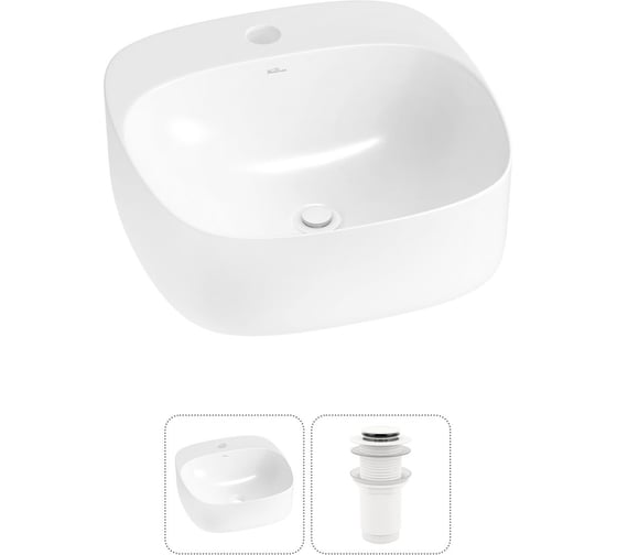 Набор Wellsee 2 в 1 Ideal накладная раковина 42x42 см 20214082R 1