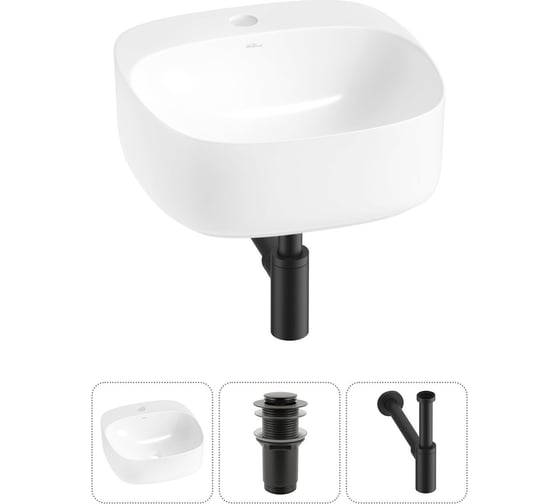 Набор Wellsee 3 в 1 Ideal накладная раковина 42x42 см 20214084R 1