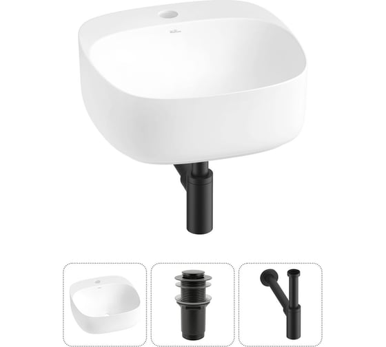 Набор Wellsee 3 в 1 Ideal накладная раковина 42x42 см 20214116R 1