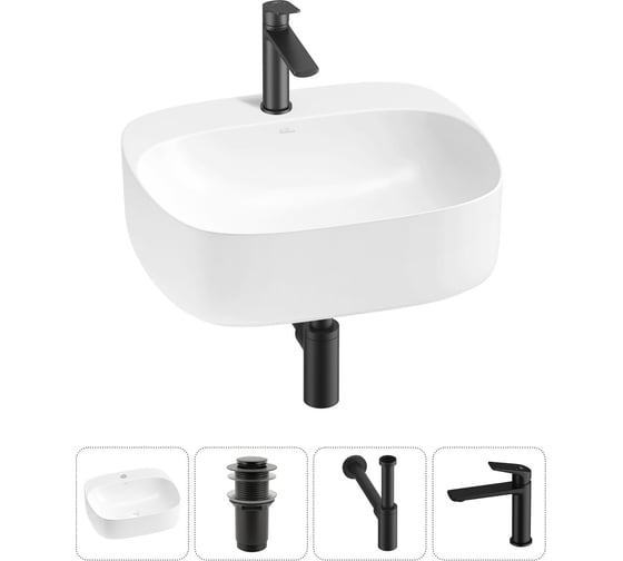 Набор Wellsee 4 в 1 Ideal накладная раковина 50x42 см 20214136R 1