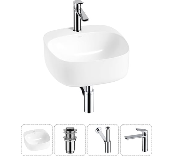 Набор Wellsee 4 в 1 Ideal накладная раковина 42x42 см 20214087R 1