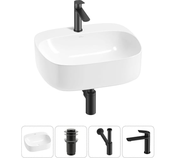 Набор Wellsee 4 в 1 Ideal накладная раковина 50x42 см 20214104R 1