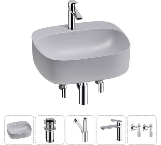 Набор Wellsee 5 в 1 Ideal накладная раковина 50x42 см 20214174R 1