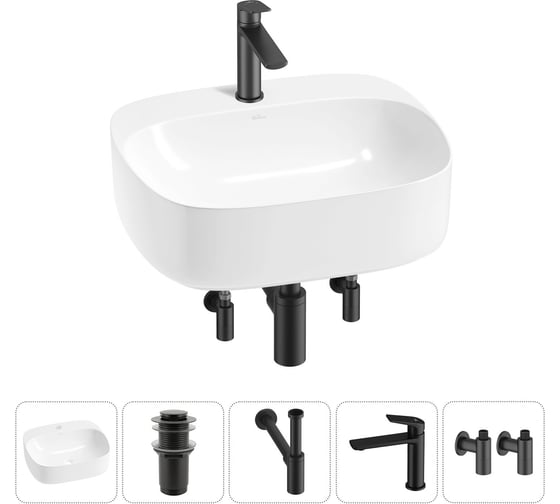 Набор Wellsee 5 в 1 Ideal накладная раковина 50x42 см 20214108R 1