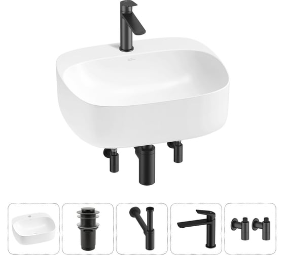 Набор Wellsee 5 в 1 Ideal накладная раковина 50x42 см 20214140R 1