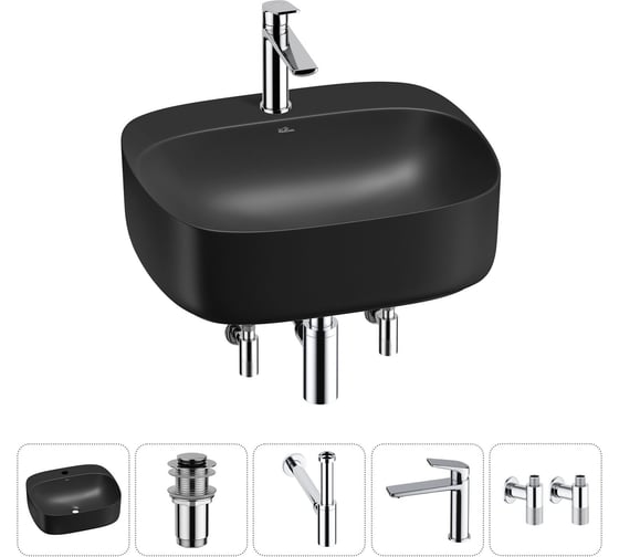 Набор Wellsee 5 в 1 Ideal накладная раковина 50x42 см 20214164R 1