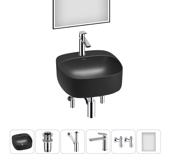 Набор Wellsee 6 в 1 Ideal накладная раковина 42x42 см 20218691R 1