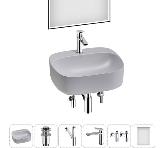Набор Wellsee 6 в 1 Ideal накладная раковина 50x42 см 20218721R 1