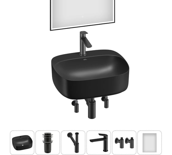 Набор Wellsee 6 в 1 Ideal накладная раковина 50x42 см 20218716R 1