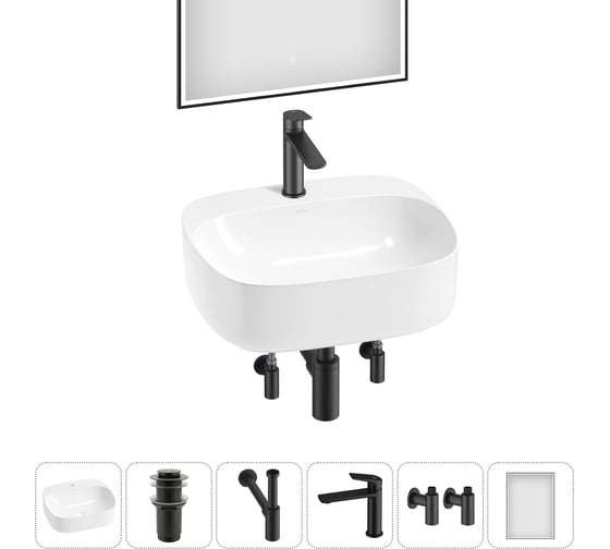 Набор Wellsee 6 в 1 Ideal накладная раковина 50x42 см 20218700R 1