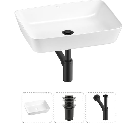 Набор Wellsee 3 в 1 Cromulent накладная раковина 56x40 см 20213567R 1