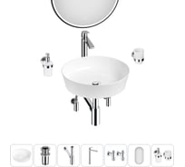 Набор Wellsee 7 в 1 Cromulent накладная раковина 43x43 см 20218983R