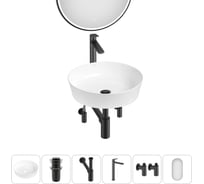 Набор Wellsee 6 в 1 Cromulent накладная раковина 43x43 см 20218980R