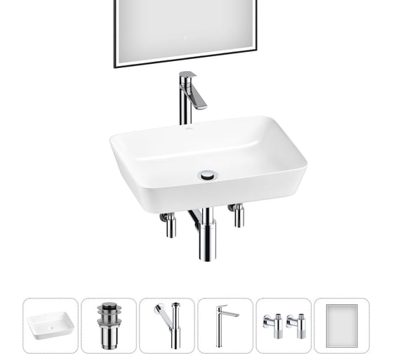 Набор Wellsee 6 в 1 Cromulent накладная раковина 56x40 см 20218995R