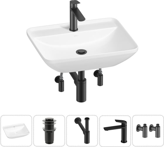 Набор Wellsee 5 в 1 Cute Twin S накладная раковина 55x42 см 20213383R 1