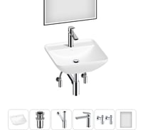 Набор Wellsee 6 в 1 Cute Twin S накладная раковина 43x43 см 20218963R