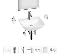 Набор Wellsee 7 в 1 Cute Twin S накладная раковина 43x43 см 20218967R