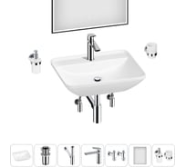 Набор Wellsee 7 в 1 Cute Twin S накладная раковина 55x42 см 20218975R