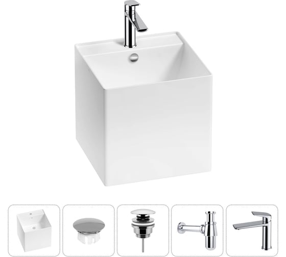 Набор Wellsee 5 в 1 M1 Limited Edition подвесная раковина 42x42 см 20217283R