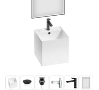 Набор Wellsee 6 в 1 M1 Limited Edition подвесная раковина 42x42 см 20219081R
