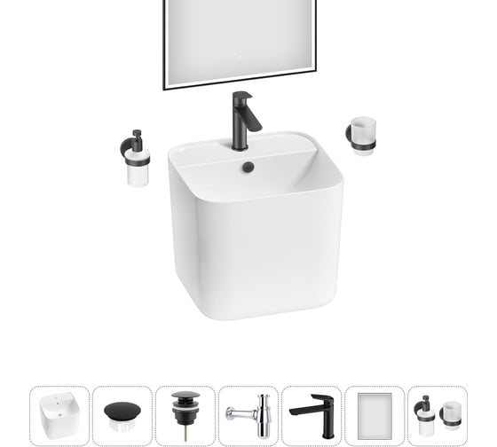 Набор Wellsee 7 в 1 M1 Limited Edition подвесная раковина 45x42 см 20219077R 1