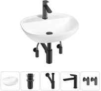 Набор Wellsee 5 в 1 Cute Twin R накладная раковина 50x42 см 20213351R