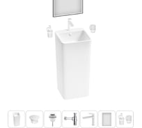 Набор Wellsee 7 в 1 Callipy Art напольная раковина 40x40x84,5 см 20218944R