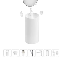 Набор Wellsee 7 в 1 Callipy Art напольная раковина 42x42x84 см 20218854R