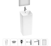 Набор Wellsee 6 в 1 Callipy Art напольная раковина 40x40x84,5 см 20218939R