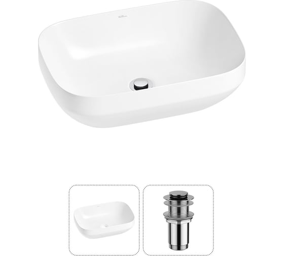Набор Wellsee 2 в 1 Air Gap S накладная раковина 50x35 см 20212405R 1