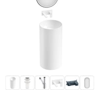 Набор Wellsee 5 в 1 Callipy Art напольная раковина 42x42x84 см 20218776R