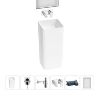 Набор Wellsee 5 в 1 Callipy Art напольная раковина 40x40x84 см 20218923R