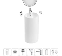 Набор Wellsee 7 в 1 Callipy Art напольная раковина 42x42x84 см 20218853R