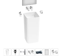 Набор Wellsee 6 в 1 Callipy Art напольная раковина 40x40x84 см 20218927R