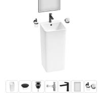 Набор Wellsee 7 в 1 Callipy Art напольная раковина 40x40x84,5 см 20218945R