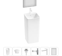 Набор Wellsee 6 в 1 Callipy Art напольная раковина 40x40x84,5 см 20218940R