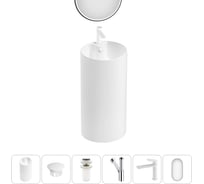 Набор Wellsee 6 в 1 Callipy Art напольная раковина 42x42x84 см 20218850R