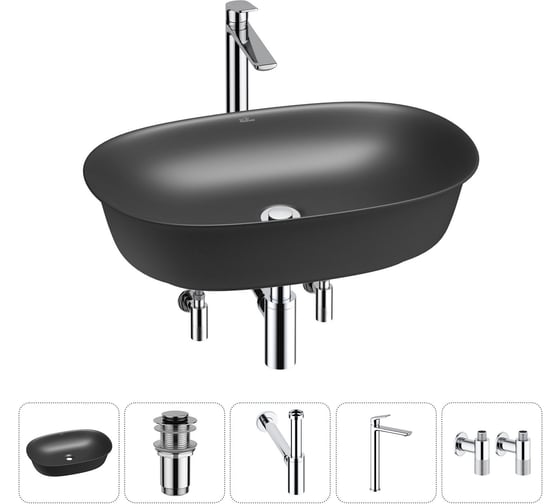 Набор Wellsee 5 в 1 Brillant iCon накладная раковина 60x40 см 20214668R