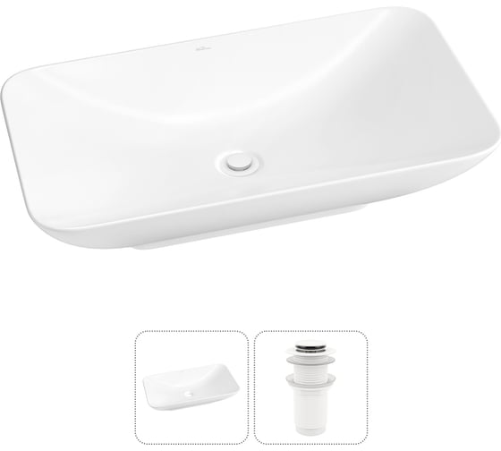 Набор Wellsee 2 в 1 Demure накладная раковина 70x38 см 20214602R 1