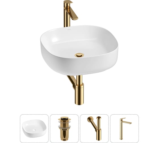 Набор Wellsee 4 в 1 Belle Spa 3.0 накладная раковина 45x45 см 20212699R 1