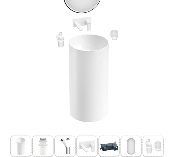 Набор Wellsee 6 в 1 Callipy Art напольная раковина 42x42x84 см 20218780R 1