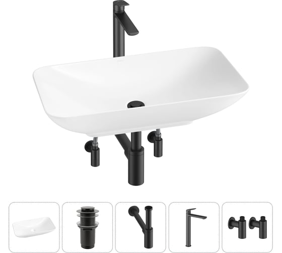 Набор Wellsee 5 в 1 Demure накладная раковина 70x38 см 20214612R
