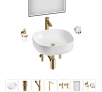 Набор Wellsee 7 в 1 Belle Spa 3.0 накладная раковина 45x45 см 20218509R