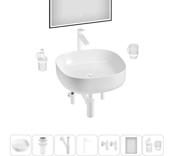 Набор Wellsee 7 в 1 Belle Spa 3.0 накладная раковина 45x45 см 20218510R 1