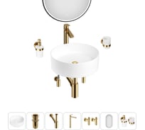 Набор Wellsee 7 в 1 Belle Spa накладная раковина 38x38 см 20218409R