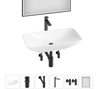 Набор Wellsee 6 в 1 Demure накладная раковина 60x36 см 20218532R