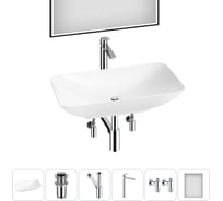 Набор Wellsee 6 в 1 Demure накладная раковина 70x38 см 20218539R