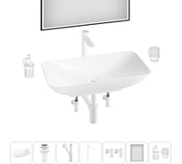 Набор Wellsee 7 в 1 Demure накладная раковина 70x38 см 20218546R