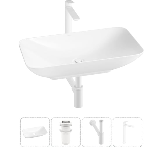Набор Wellsee 4 в 1 Demure накладная раковина 60x36 см 20214594R