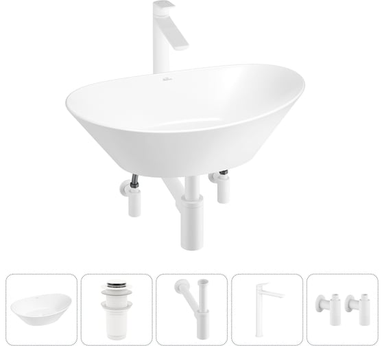 Набор Wellsee 5 в 1 Dulcet Tones накладная раковина 46x28 см 20212232R